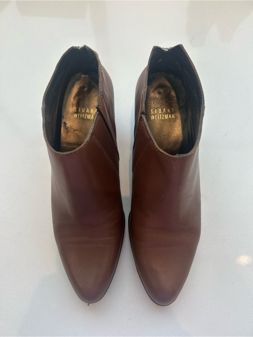 Brown Block Heal Ankle Boot